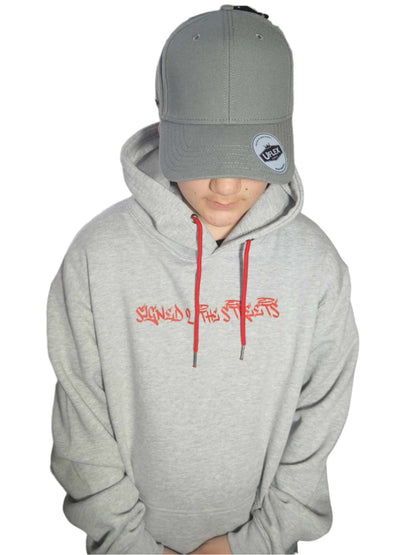 Hood + Shorts Tag Logo Adults Set Red/Grey