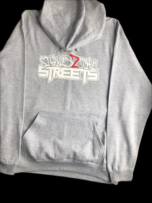 Basic Logo Grey Hoodie - Red 2