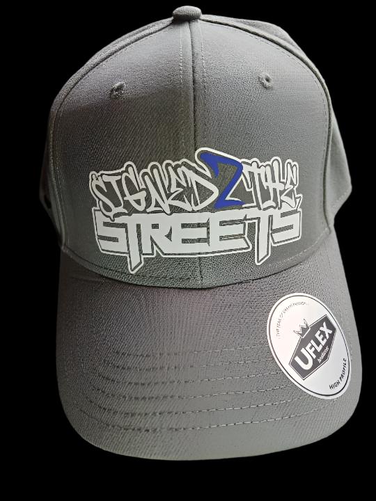 S2TS GREY Adult High Profile 6 Panel Snap Back - BLUE 2