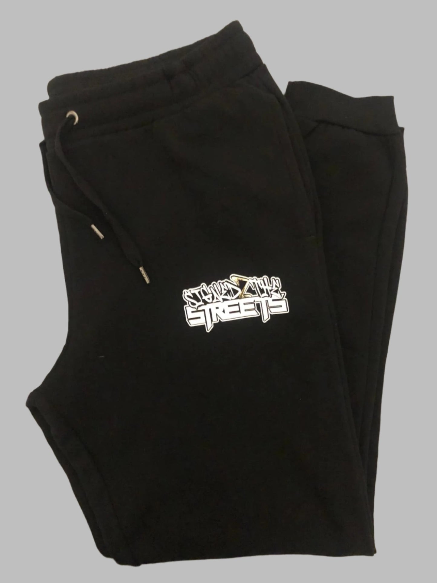 Basic Logo Black Trackpants - Gold 2