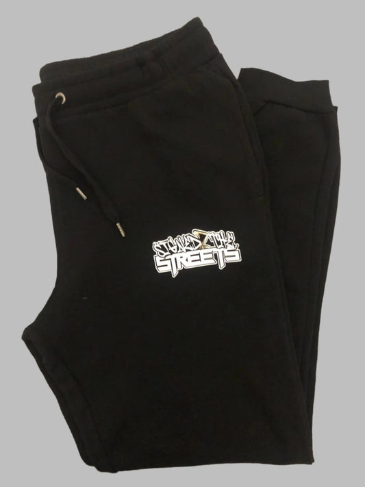 Basic Logo Black Trackpants - Gold 2