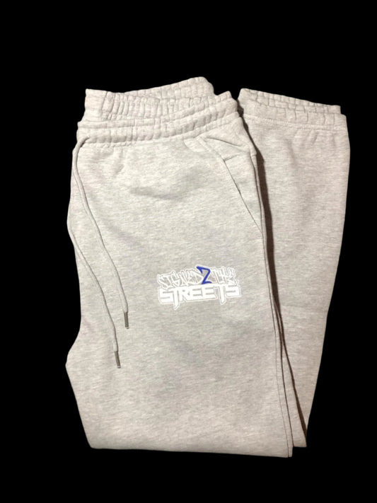 Basic Logo Grey Trackpants - Blue 2