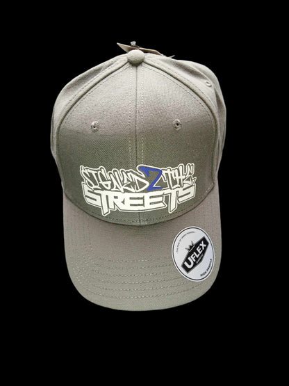 S2TS GREY Adult High Profile 6 Panel Snap Back - BLUE 2