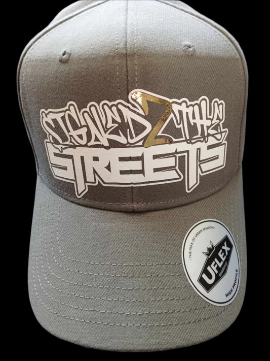 S2TS GREY Adult High Profile 6 Panel Snap Back - GOLD 2