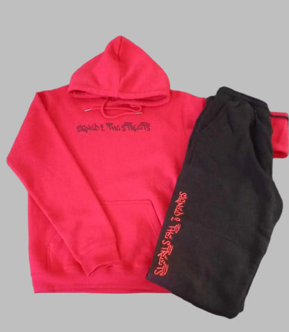 Kids Tag logo Tracksuit Set - Red/Black