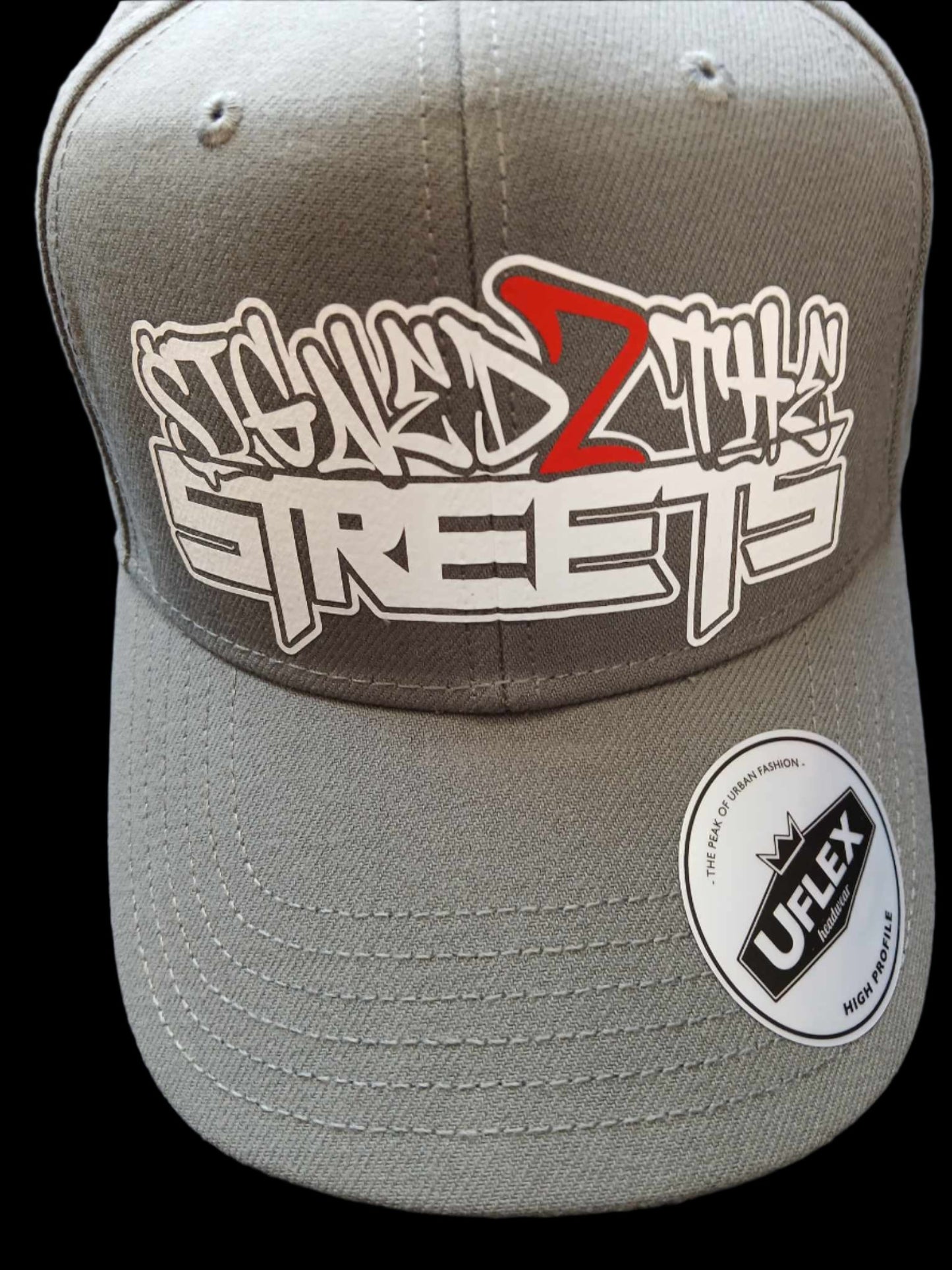 S2TS GREY Adult High Profile 6 Panel Snap Back - RED 2