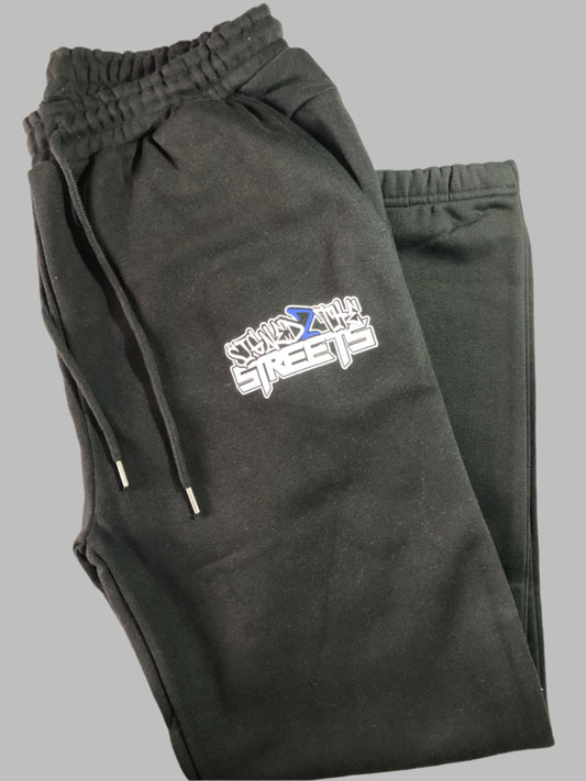 Basic Logo Black Trackpants - Blue 2